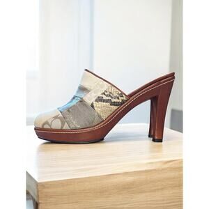 Y2K Coach A0105 Eva Patchwork Clog Size 11B